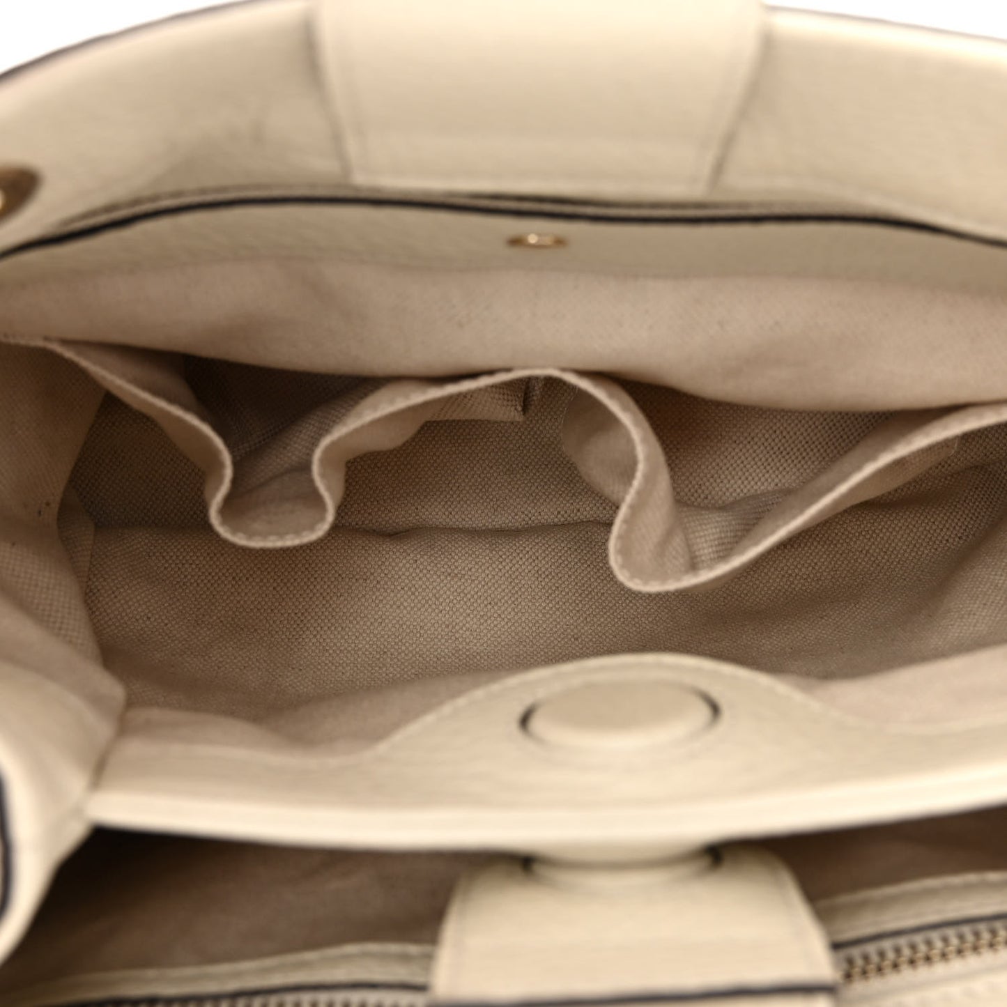 Calfskin Small Bamboo Shopper Tote White