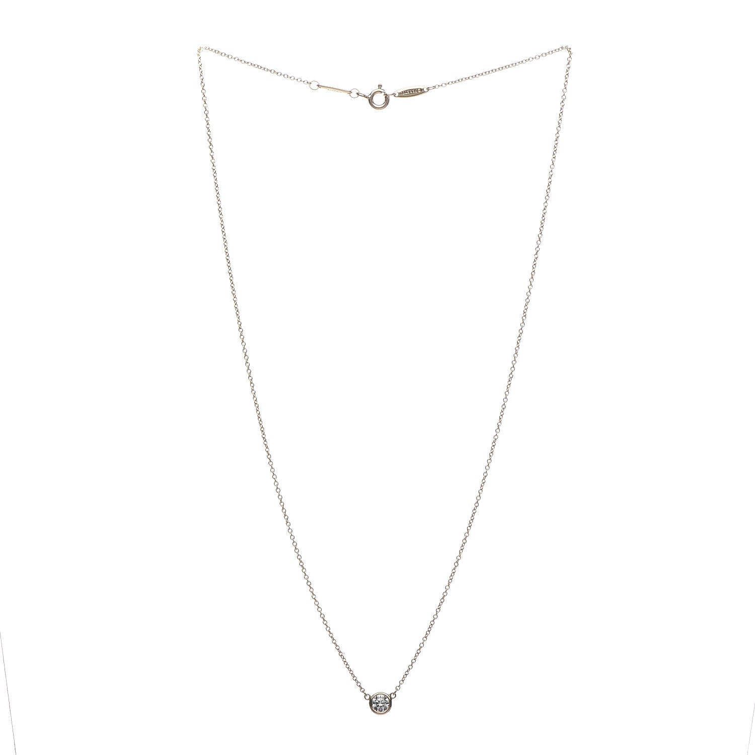 Tiffany 18K Yellow Gold Diamond .28ct Elsa Peretti Diamonds by the Yard Pendant Necklace 3 of 7