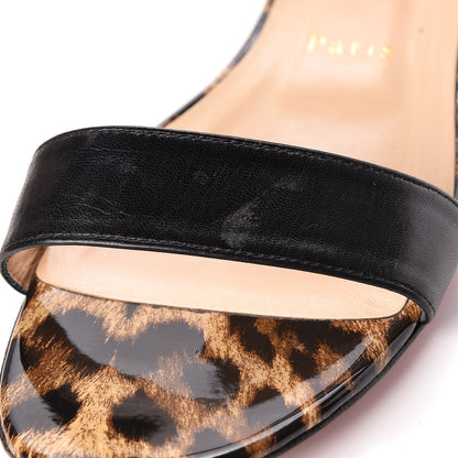 Christian Louboutin Kid Nappa Patent Leopard Tres Bea 50 Gladiator Sandals 39 White Black 14 of 16