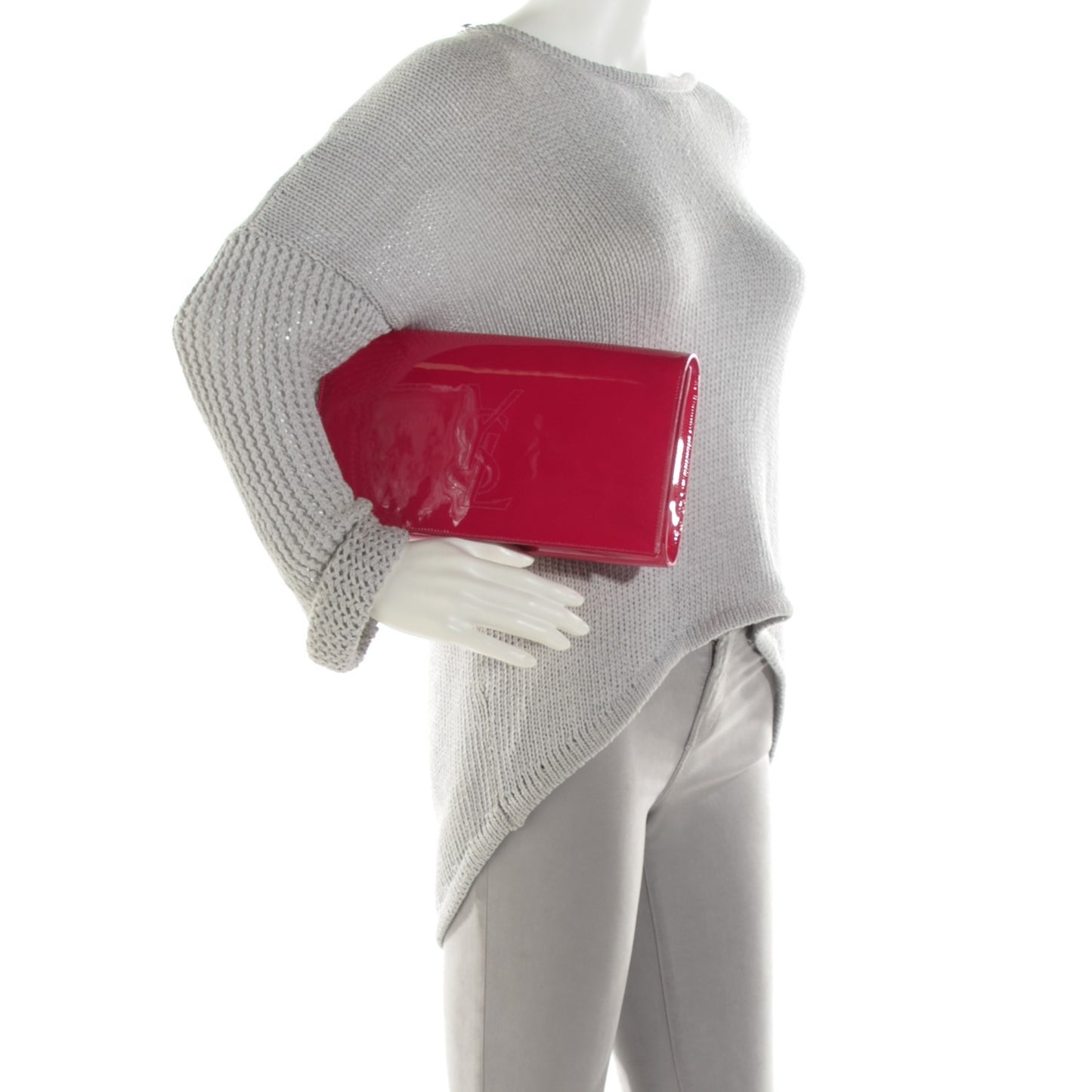 Patent Monogram Large Belle De Jour Clutch Fuchsia