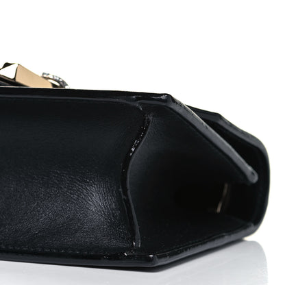 Jimmy Choo Smooth Calfskin Crystal Snake Buckle Paris Crossbody Bag Black 6 of 10