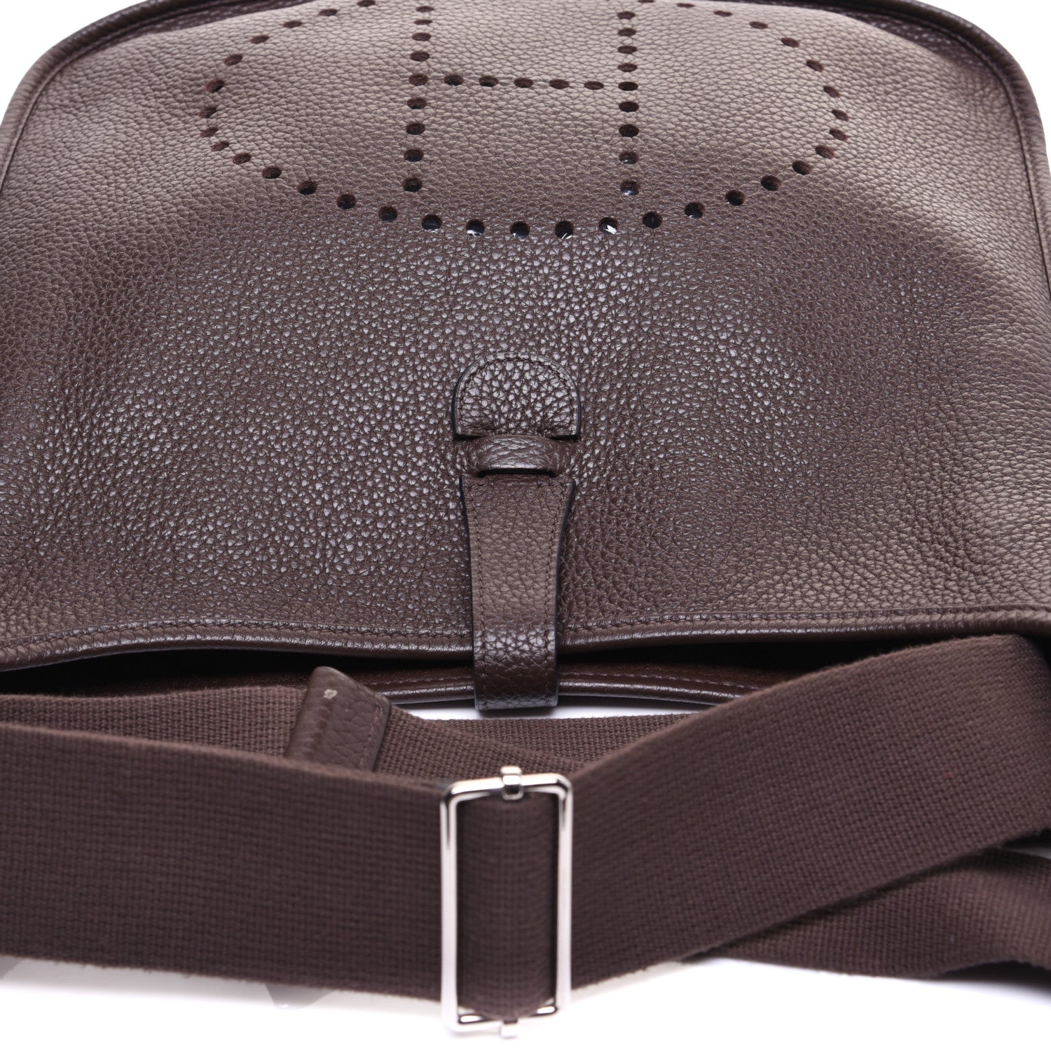 Hermes Taurillon Clemence Evelyne III GM Chocolate 10 of 11