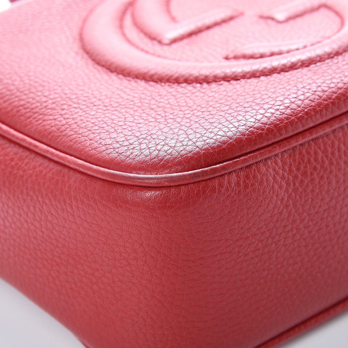 Pebbled Calfskin Small Soho Disco Bag Tabasco Red
