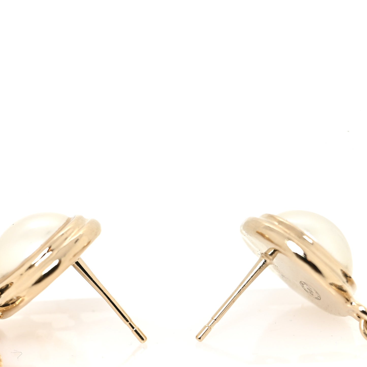 Pearl Enamel CC Drop Earrings Black