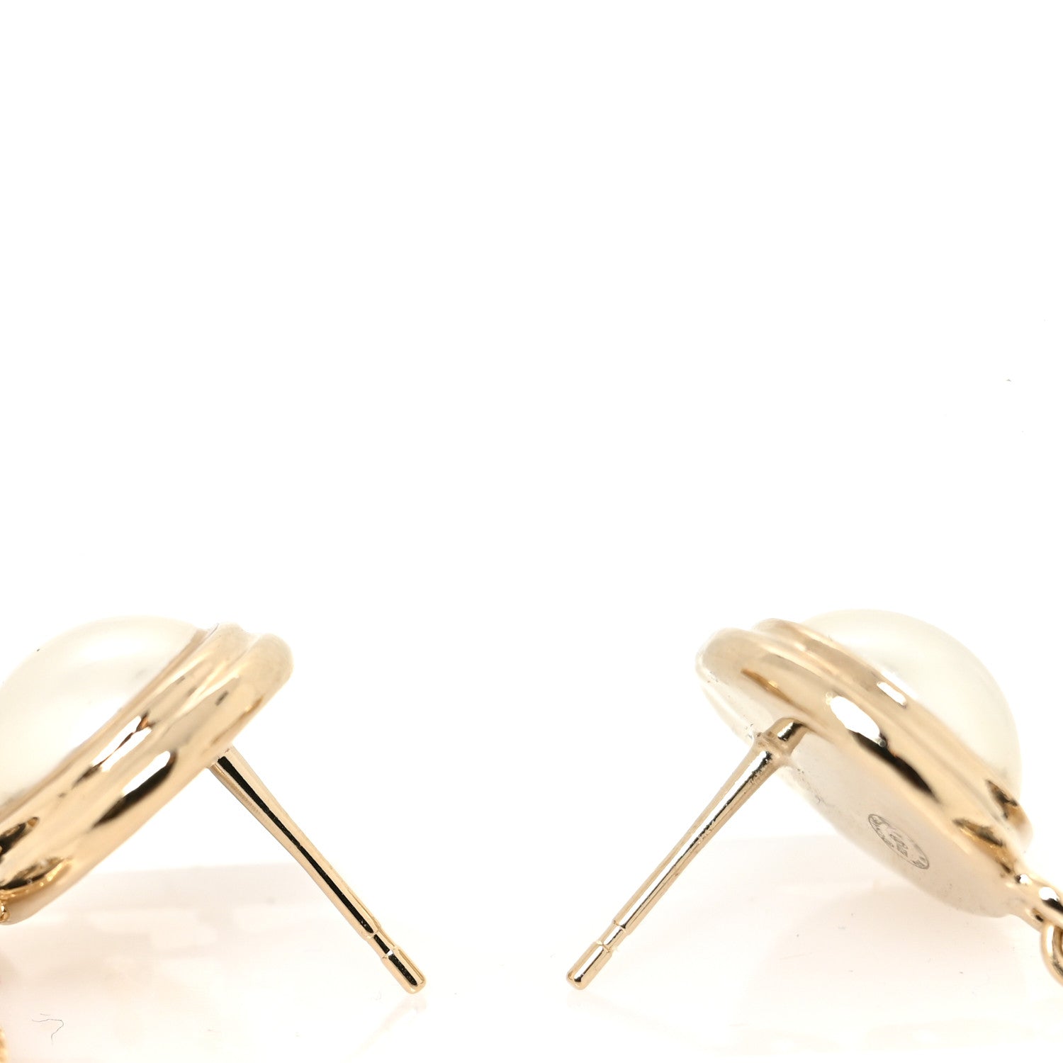 Chanel Pearl Enamel CC Drop Earrings Black 3 of 4