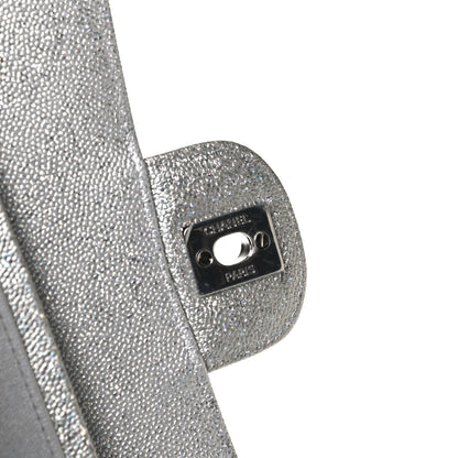 Chanel Glittered Metallic Caviar Quilted Medium Double Flap Silver 7 of 13