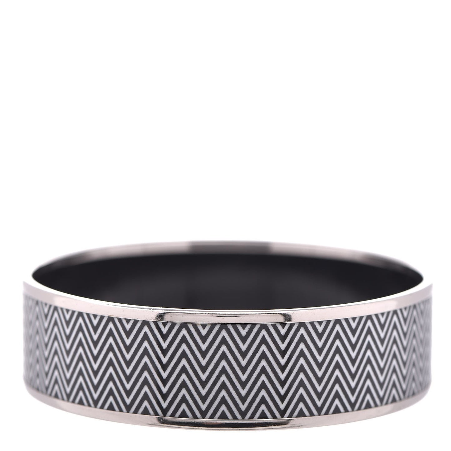 Enamel Printed Chevron Wide Bracelet 65 Black