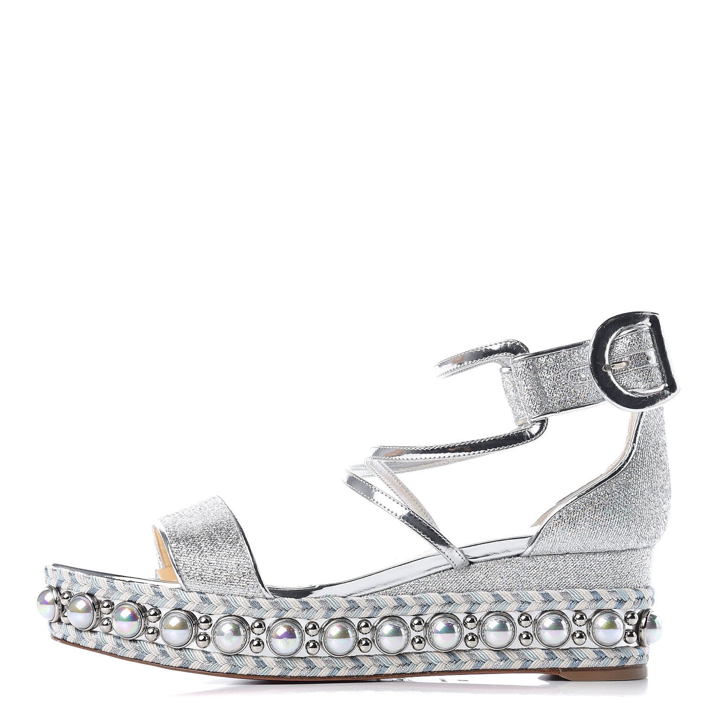 Lurex Chocazeppa 60 Platform Sandals 38 Silver