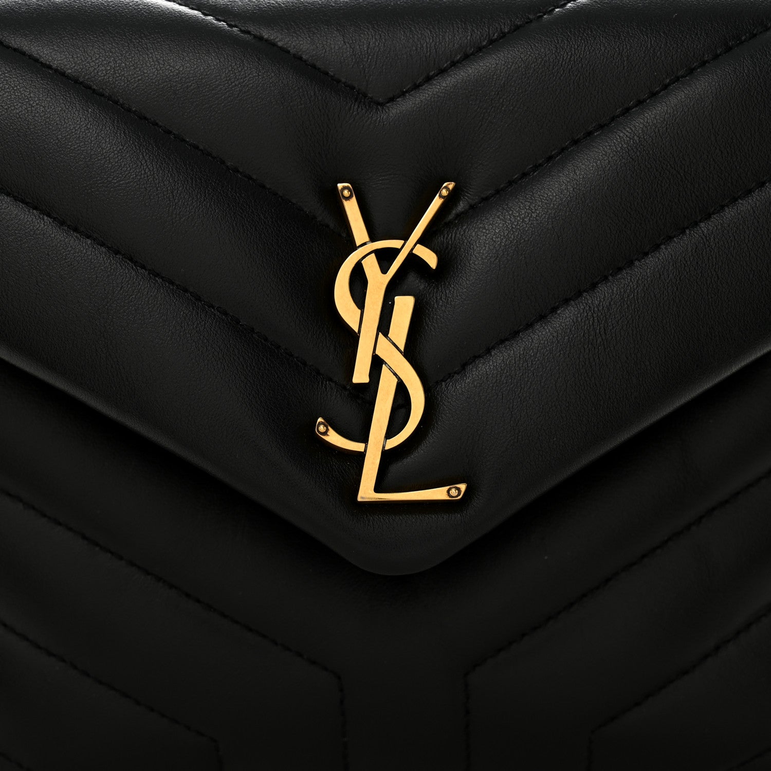 Saint Laurent Calfskin Y Quilted Monogram Small Loulou Chain Satchel Black 8 of 10