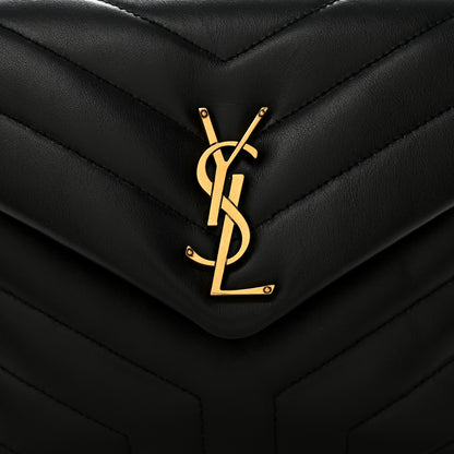 Saint Laurent Calfskin Y Quilted Monogram Small Loulou Chain Satchel Black 8 of 10