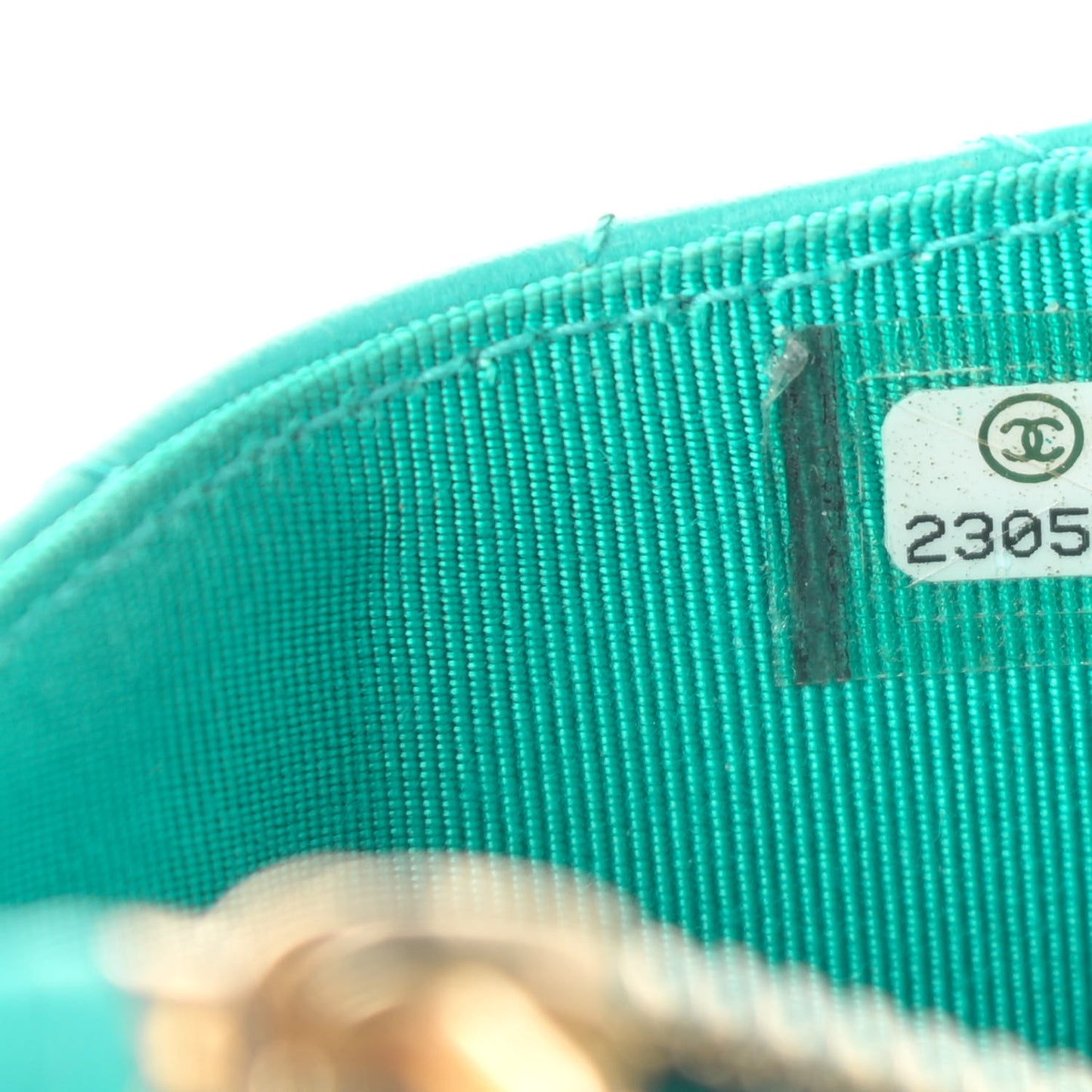 Lambskin Quilted Zip Card Holder Turquoise