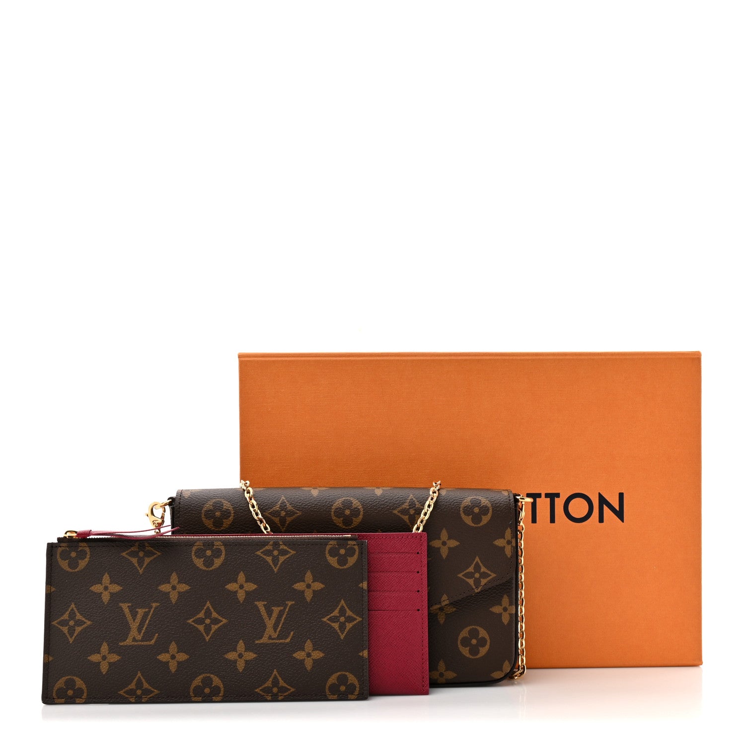 Louis Vuitton Monogram Pochette Felicie Chain Wallet Fuchsia 13 of 13