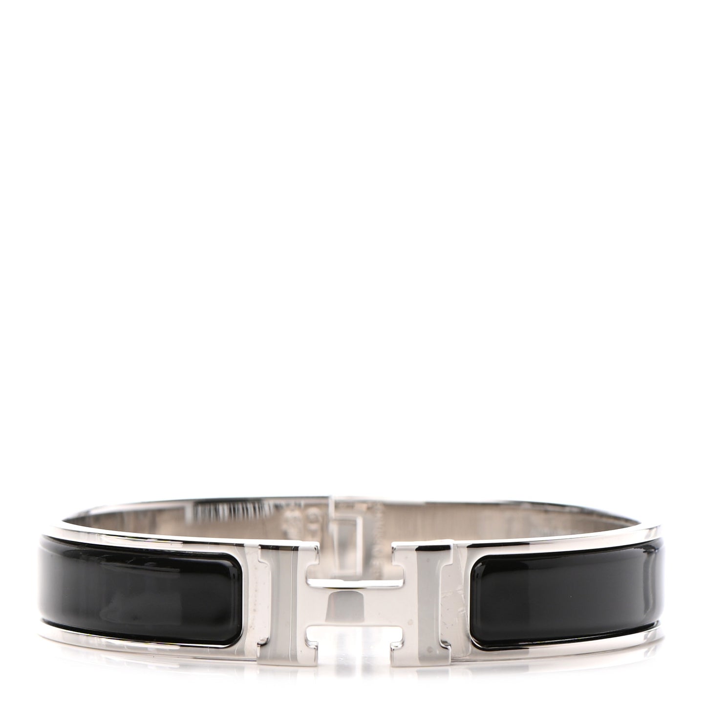 Enamel Narrow Clic Clac H Bracelet GM Black