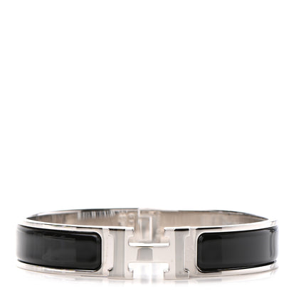 Hermes Enamel Narrow Clic Clac H Bracelet GM Black 1 of 6