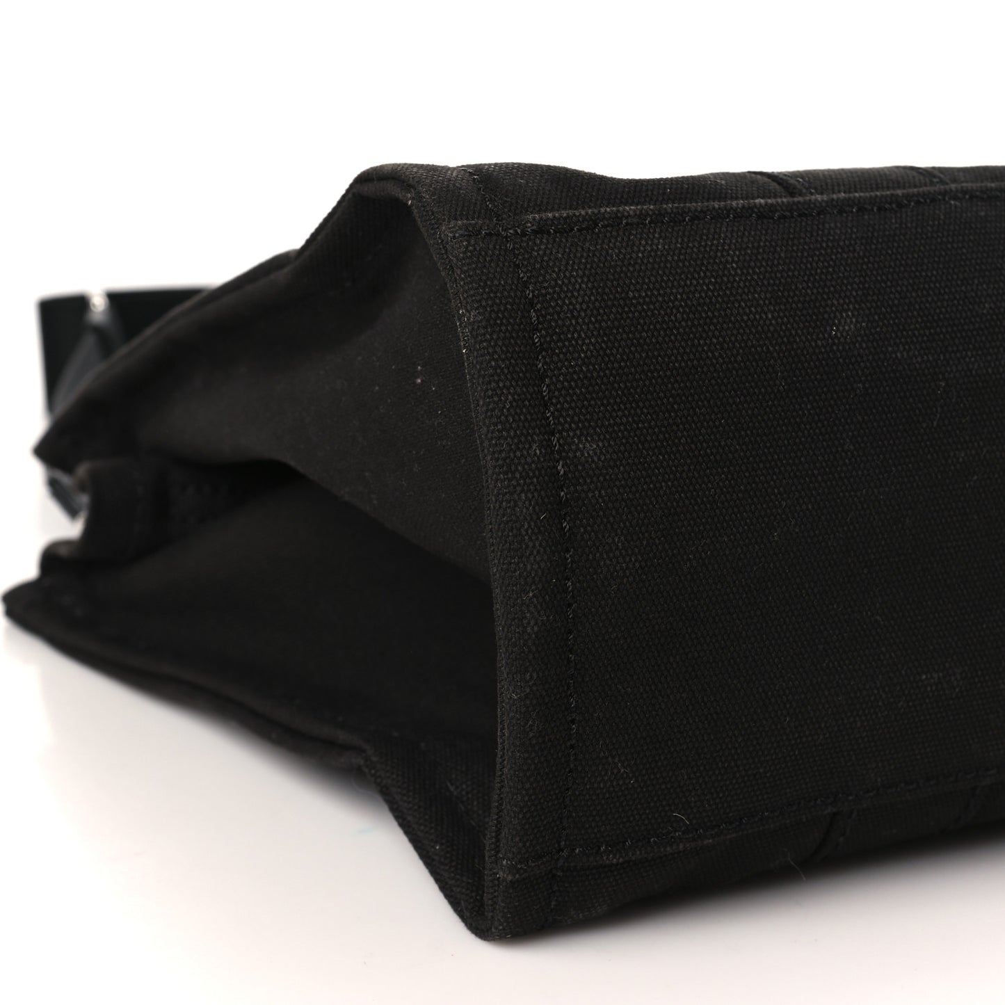 Cotton Canvas Medium The Traveler Tote Bag Black