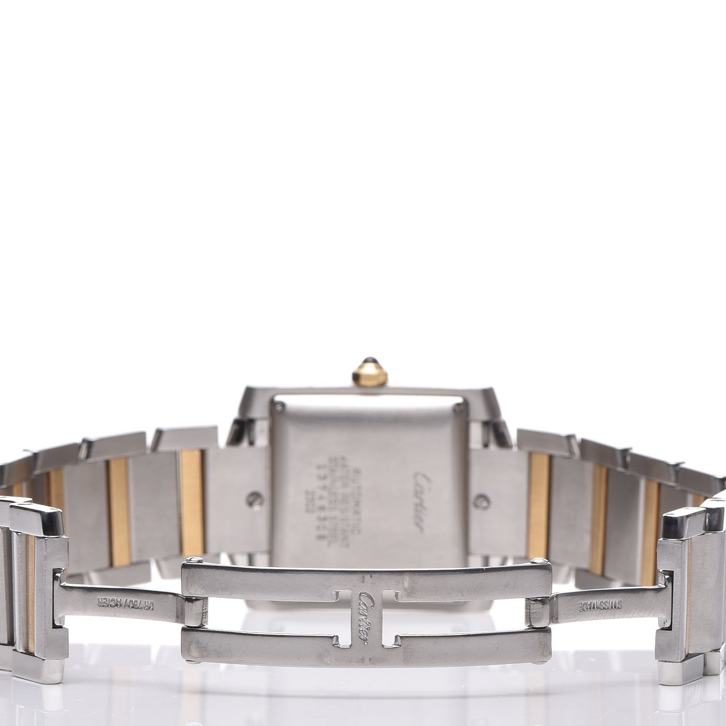 Stainless Steel 18K Yellow Gold 28mm Tank Francaise Automatic Watch