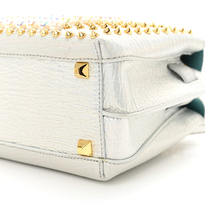 MCM Calfskin Pearls Studded Mini Milla Tote White Flake 9 of 12