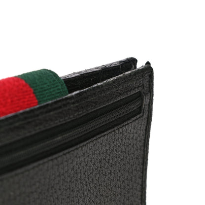 Gucci Monogram Grained Calfskin Ladies Web Continental Wallet Black 20 of 22