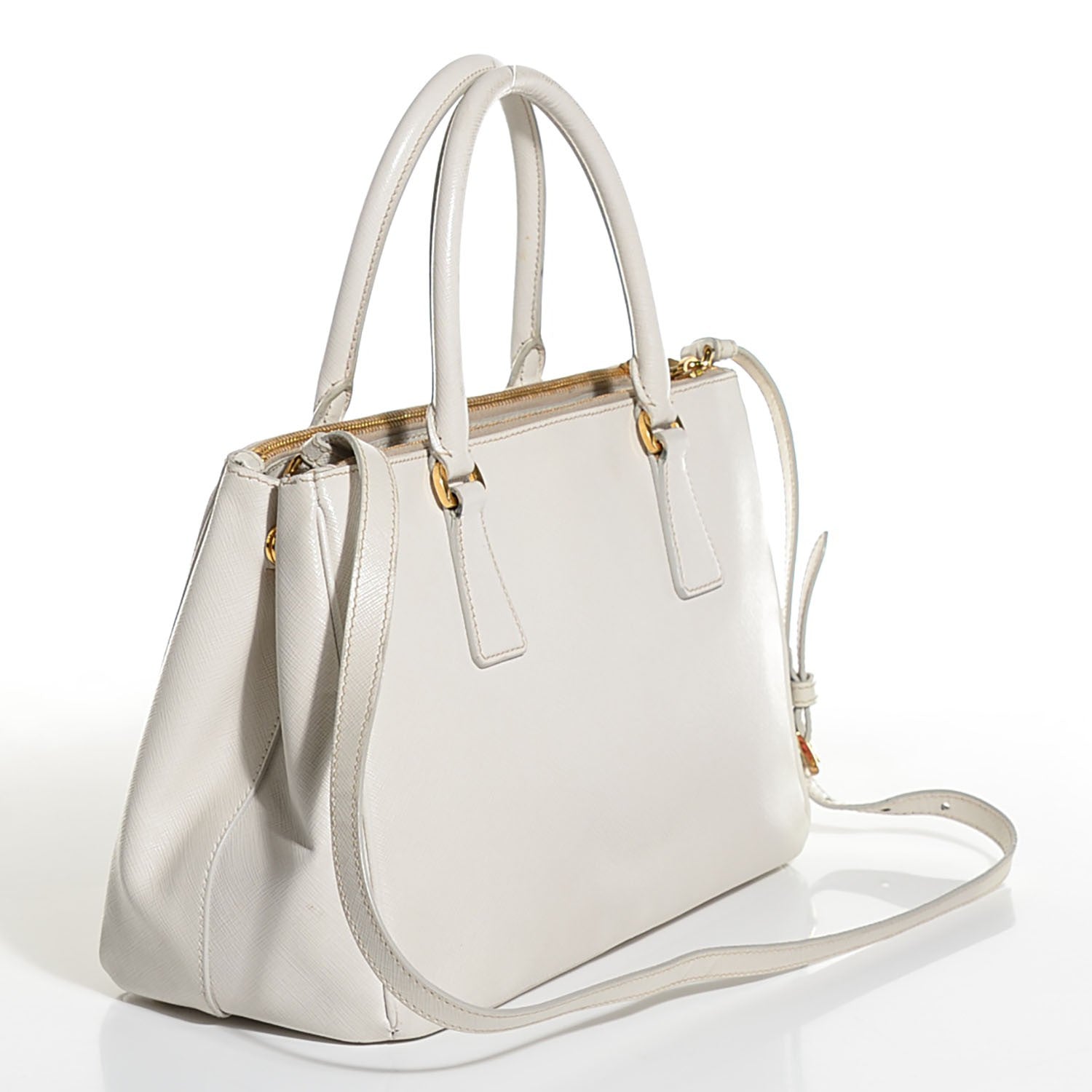 Prada Saffiano Lux Small Double Zip Tote Talco 3 of 12