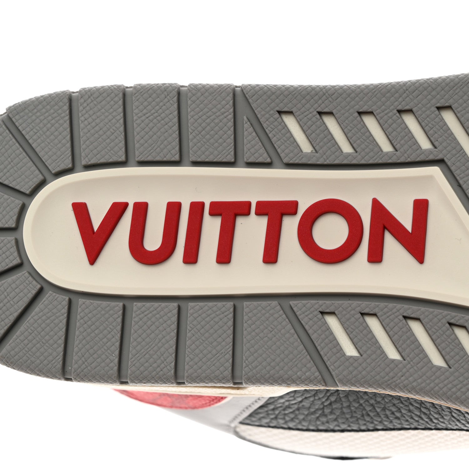 Louis Vuitton Calfskin Monogram Mens LV Trainer Sneakers 10 Grey Red Black 8 of 8