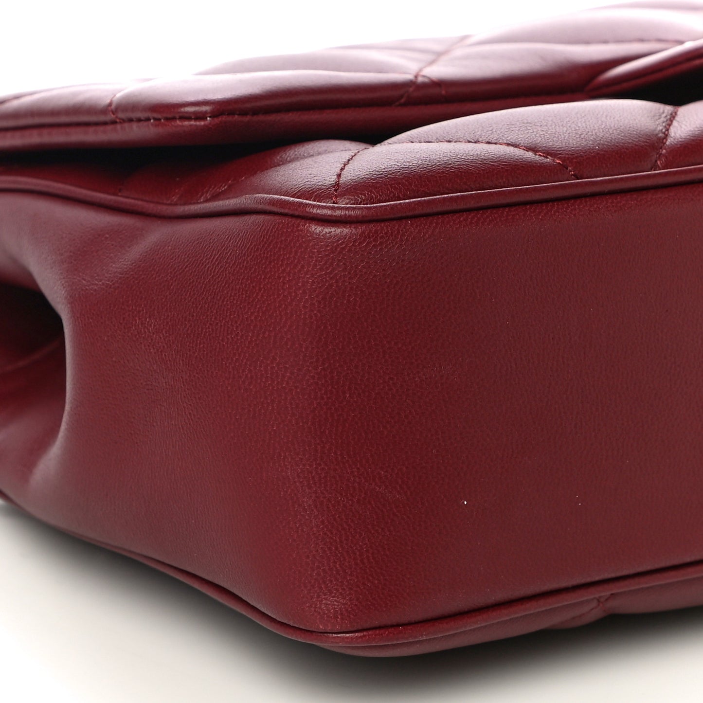 Lambskin Quilted Easy Carry Flap Burgundy