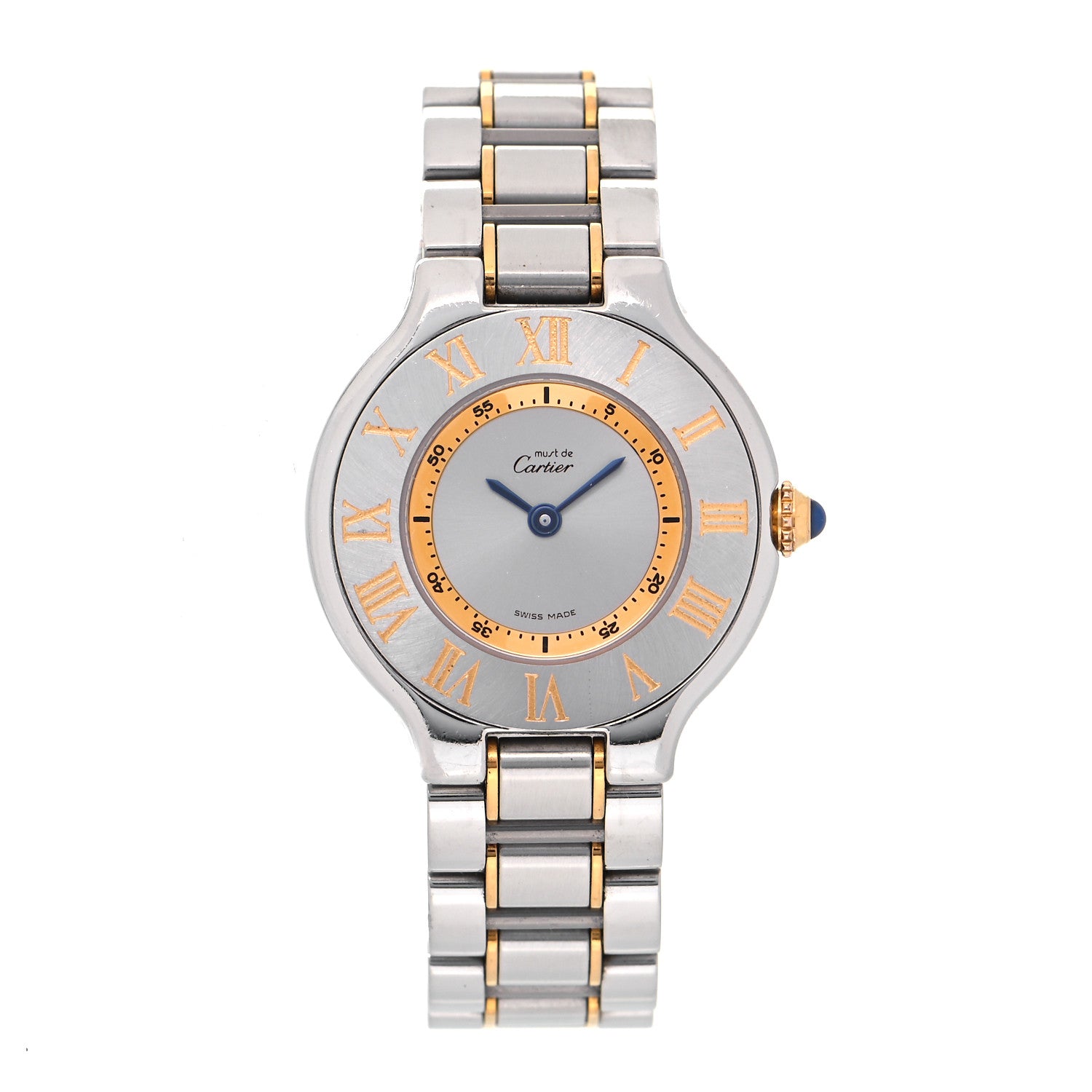 Cartier Stainless Steel 18K Yellow Gold 28mm Must De 21 Quartz Watch 1 of 4
