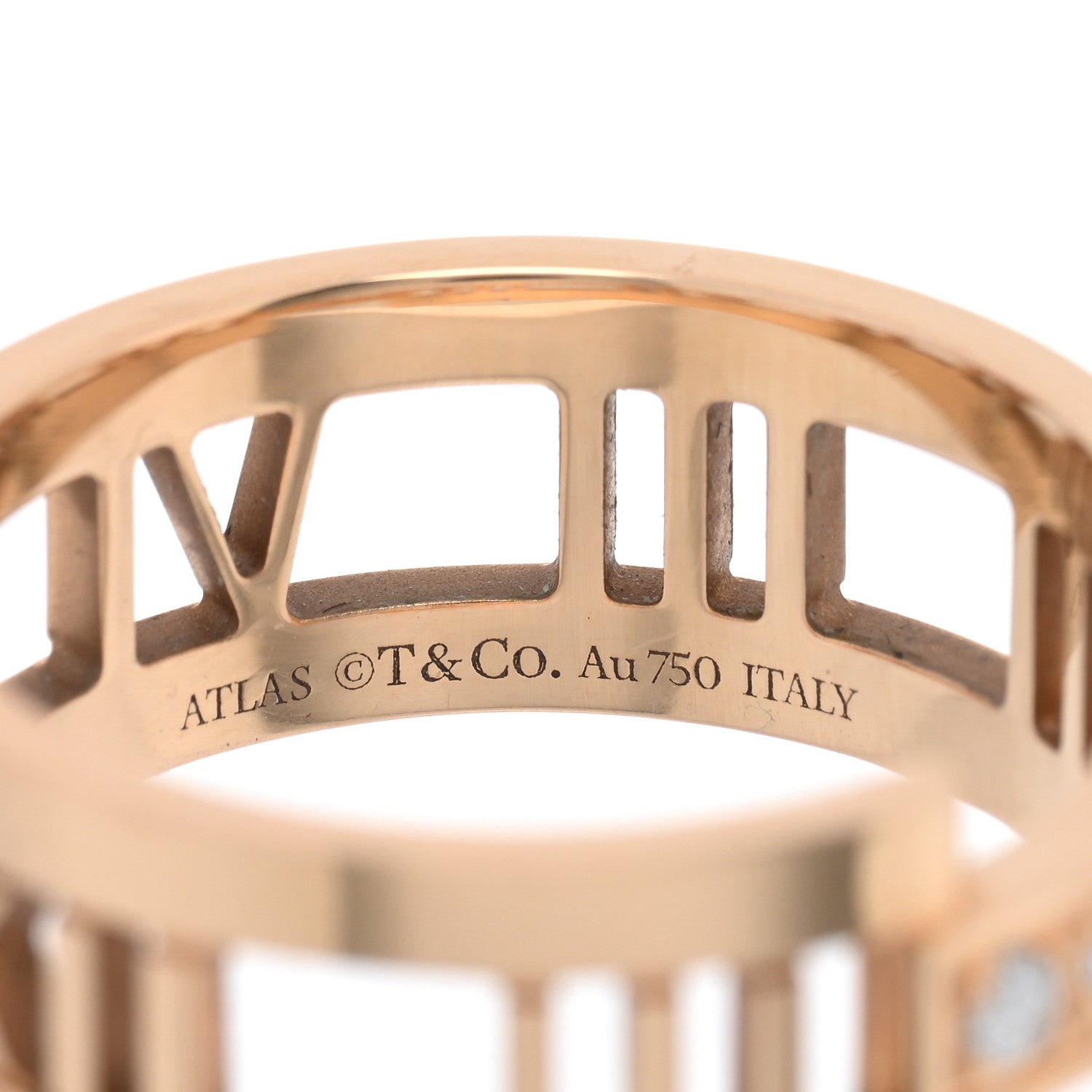 Tiffany 18K Rose Gold Diamond Atlas Open Ring 61 9.5 4 of 5