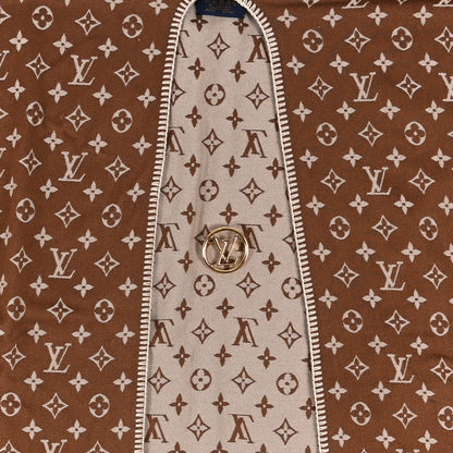 Louis Vuitton Wool Silk Cashmere Monogram Embrace Poncho Brown 2 of 4