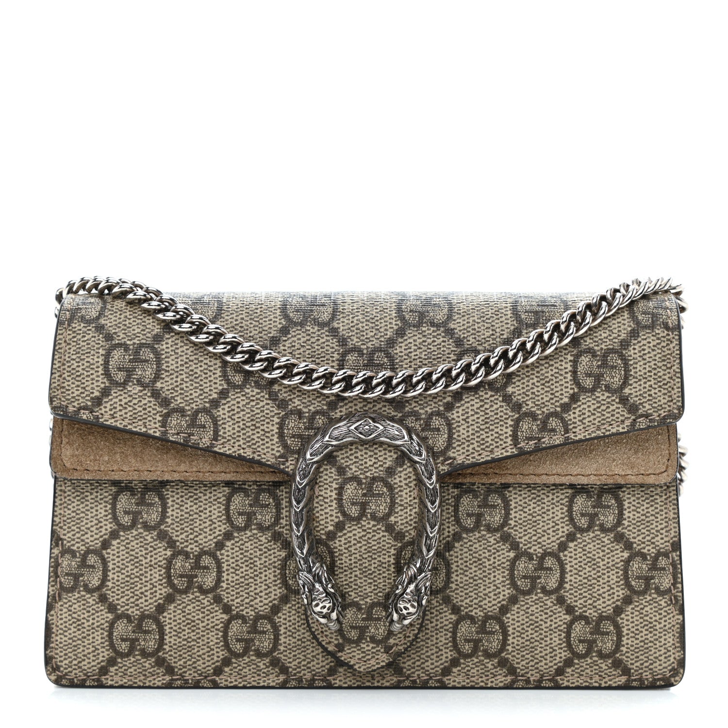 Gucci GG Supreme Monogram Super Mini Dionysus Shoulder Bag Taupe 1 of 9