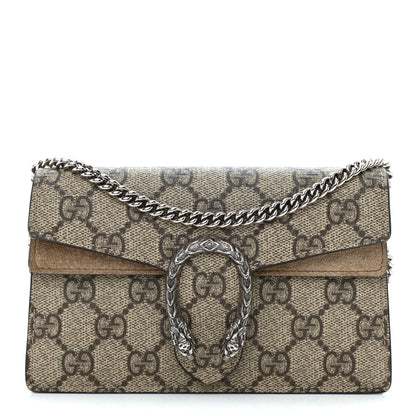 Gucci GG Supreme Monogram Super Mini Dionysus Shoulder Bag Taupe 1 of 9