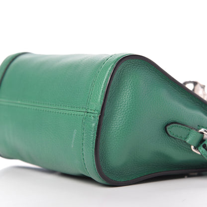 Alexander McQueen Pebbled Calfskin Small Skull Padlock Zip Around Tote Green 7 of 9