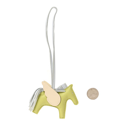Hermes Milo Lambskin Grigri Rodeo Pegase Horse Bag Charm PM Jaune Bourgeon Bleu Brume Nata 2 of 5