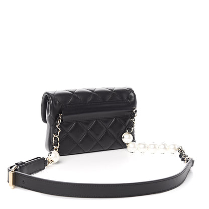 Chanel Lambskin Quilted Mini My Precious Waist Bag Black 3 of 11