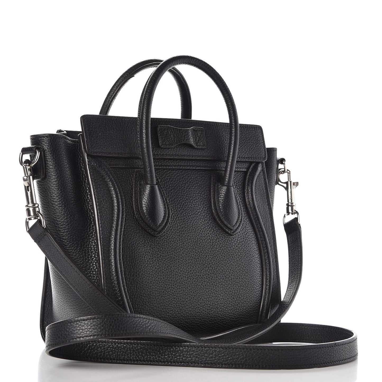Drummed Calfskin Nano Luggage Black