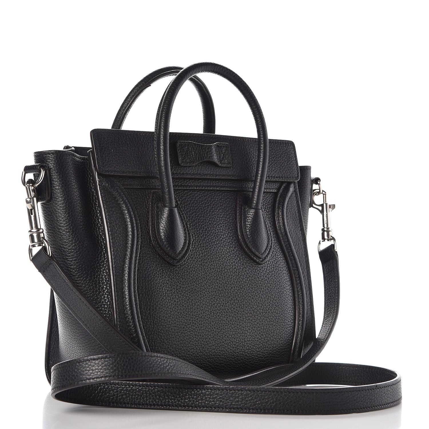 Celine Drummed Calfskin Nano Luggage Black 3 of 14