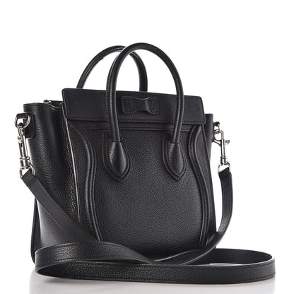 Celine Drummed Calfskin Nano Luggage Black 3 of 14