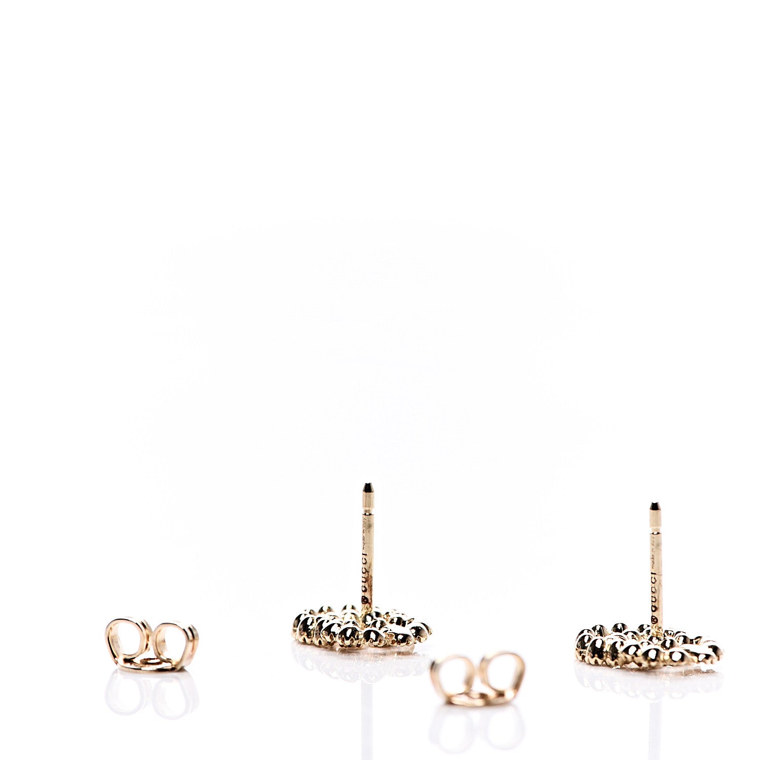 Gucci 18K Yellow Gold Diamond Running G Earrings 3 of 6