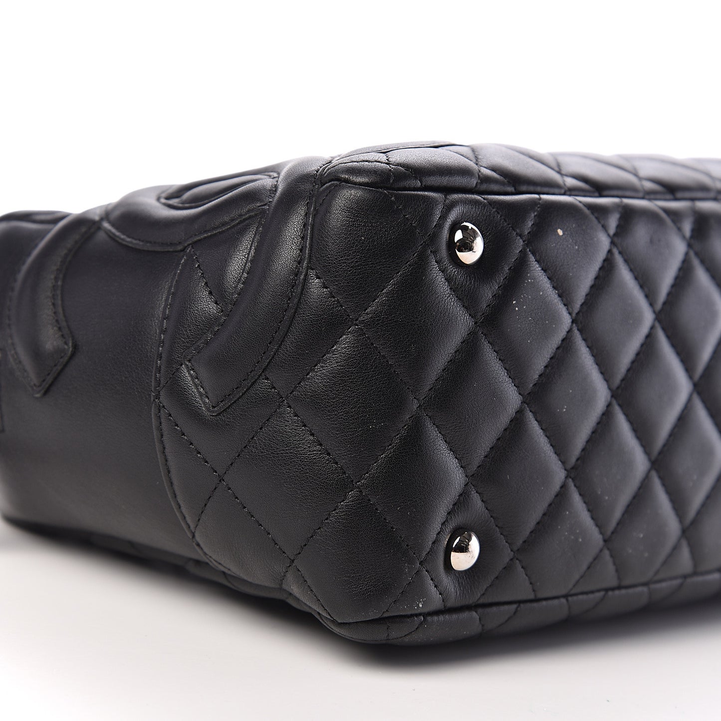 Calfskin Quilted Large Cambon Bowler Black