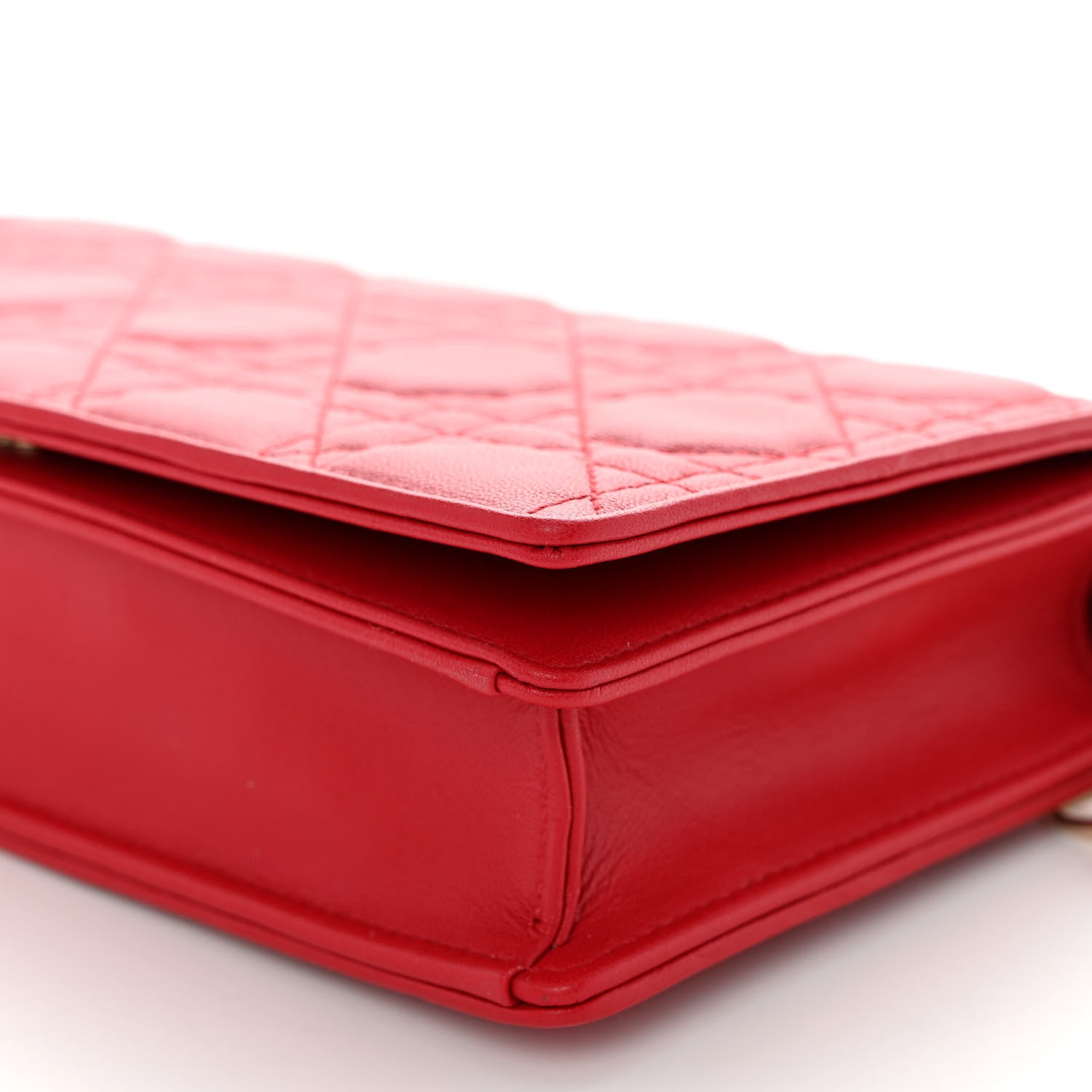 Christian Dior Lambskin Cannage Lady Dior Pouch Red 10 of 10