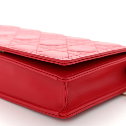 Christian Dior Lambskin Cannage Lady Dior Pouch Red 10 of 10