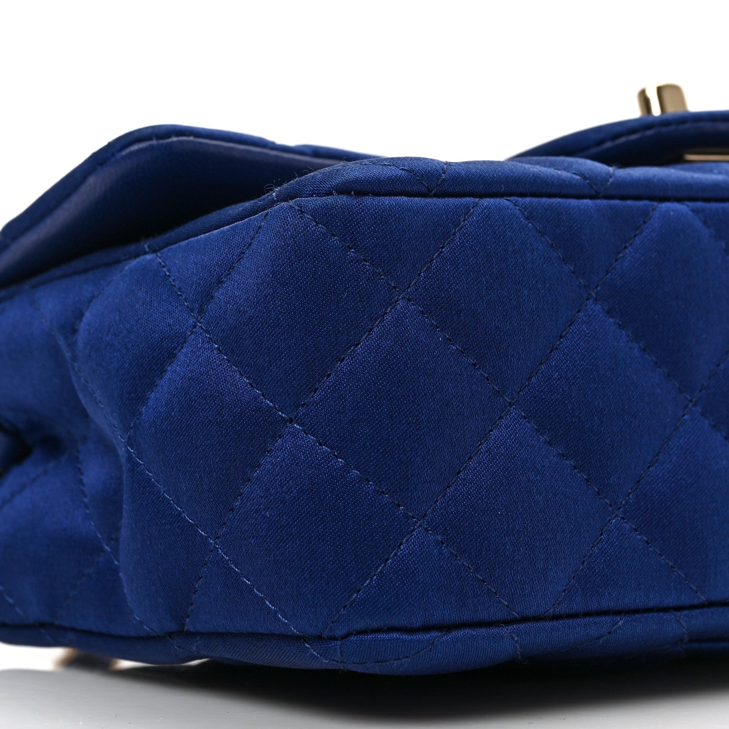 Chanel Satin Quilted Mini Rectangular Flap Blue 8 of 9