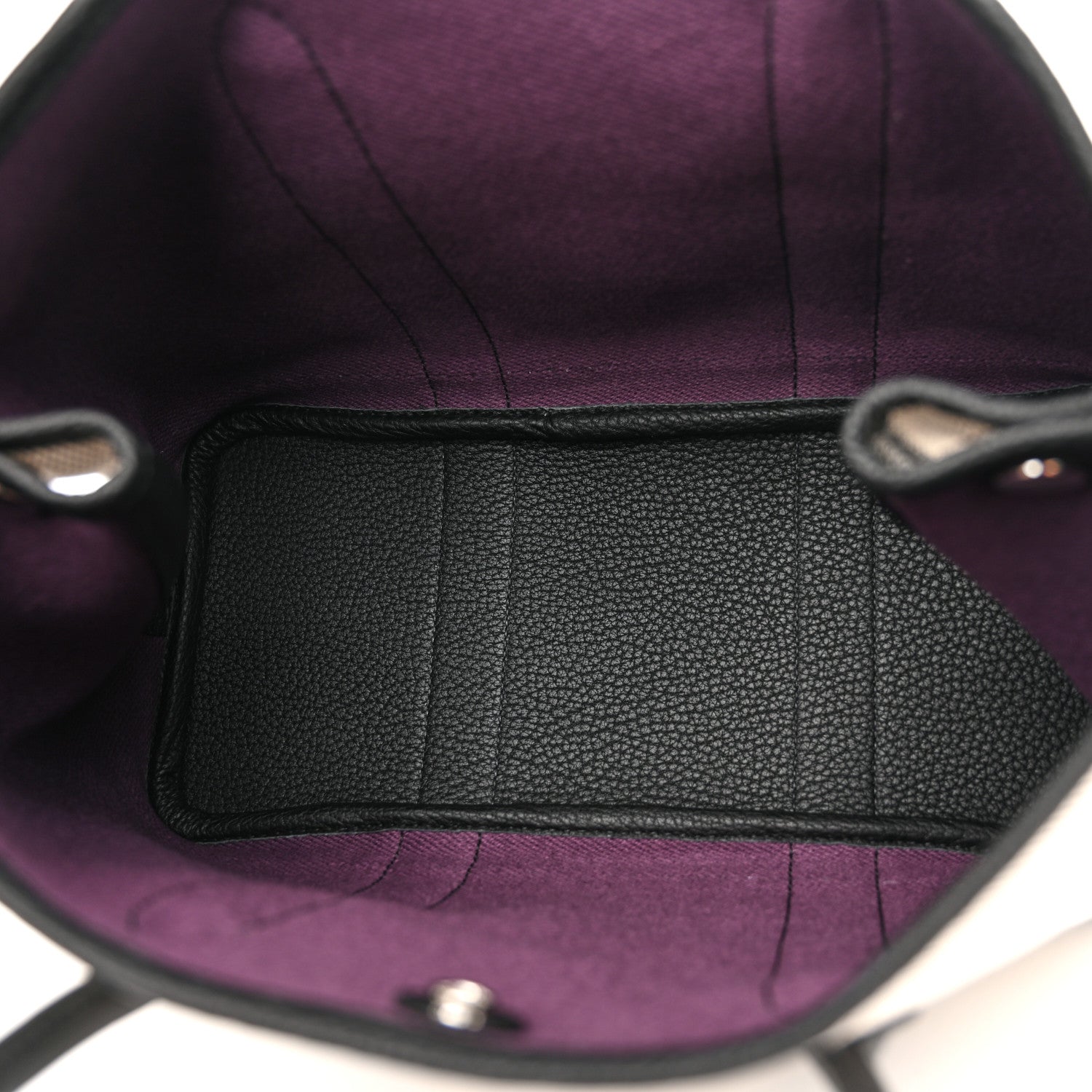 Hermes Twill H Negonda Garden Party 30 TPM Tote Ecru Black Cassis 5 of 9
