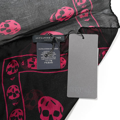 Alexander McQueen Silk Chiffon Skull Scarf Light Purple Black 2 of 3