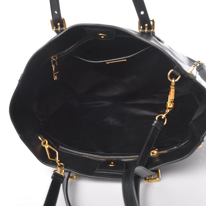 Miu Miu Soft Calf Studded Shopping Tote Black 5 of 8