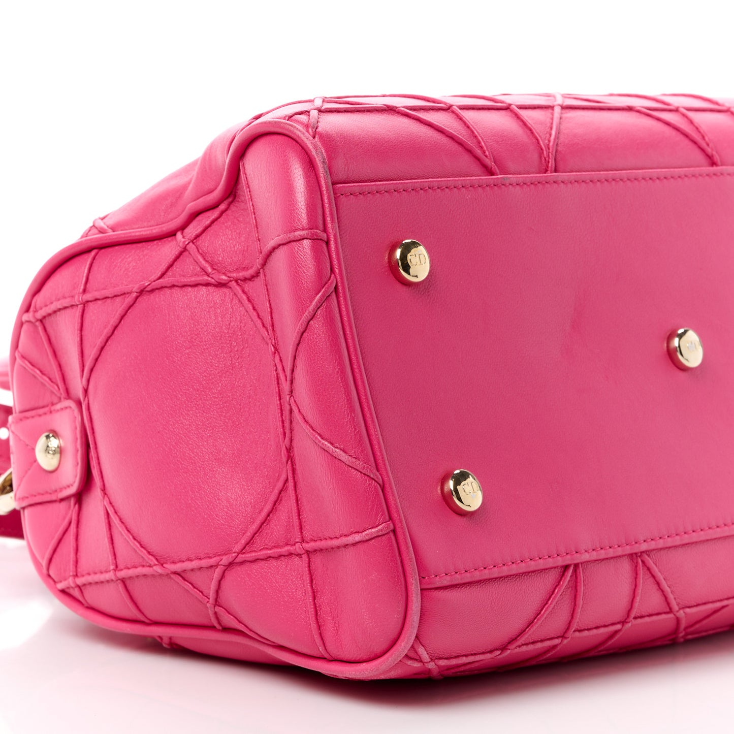 Lambskin Cannage Granville Polochon Fuchsia