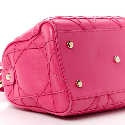 Christian Dior Lambskin Cannage Granville Polochon Fuchsia 13 of 16