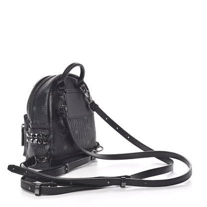 MCM Visetos Studded X-Mini Bebe Boo Backpack Black 10 of 11