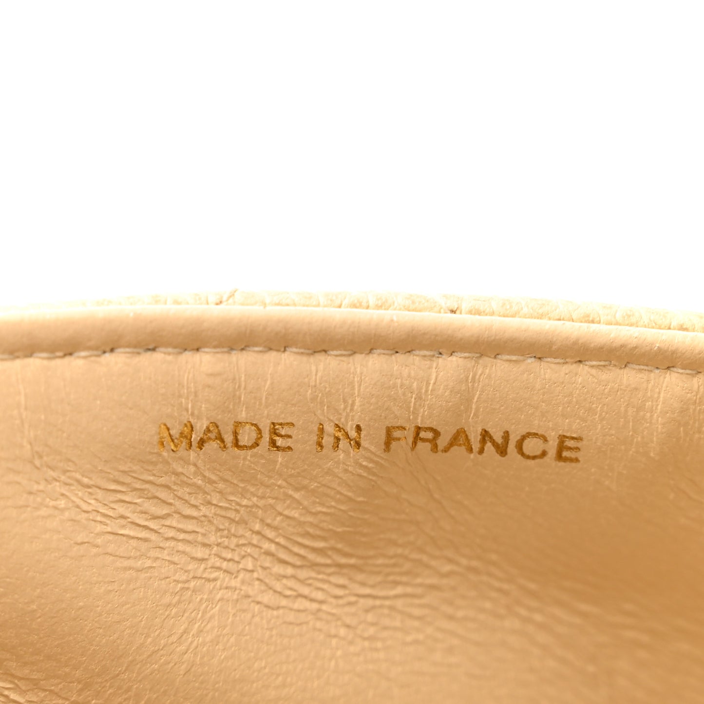 Caviar Quilted Medium Single Flap Light Beige