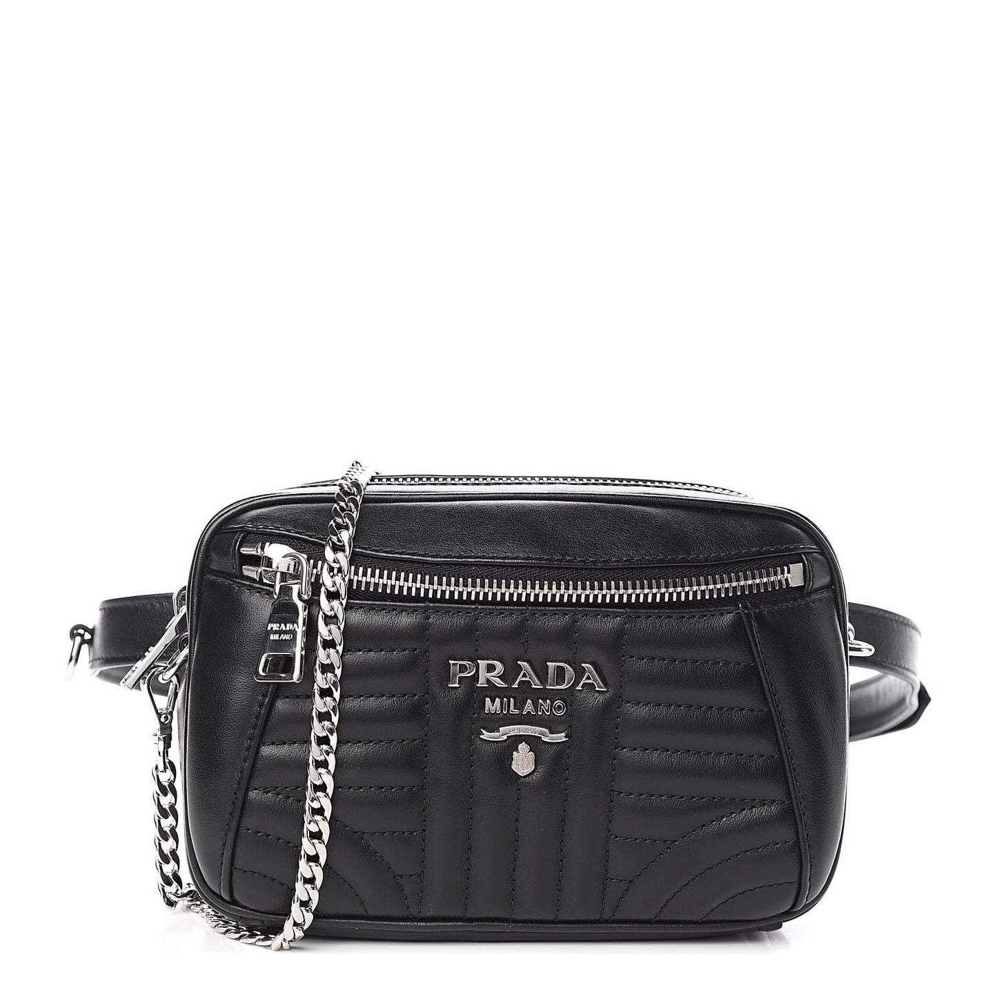 Soft Calfskin Impunture Diagramme Belt Bag Black
