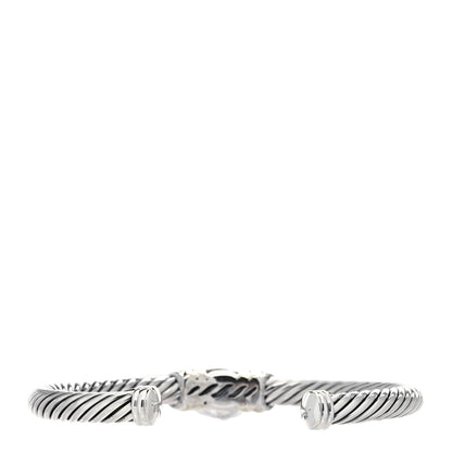 David Yurman Sterling Silver 14K Yellow Gold Black Onyx 5mm Noblesse Cable Bracelet 2 of 4